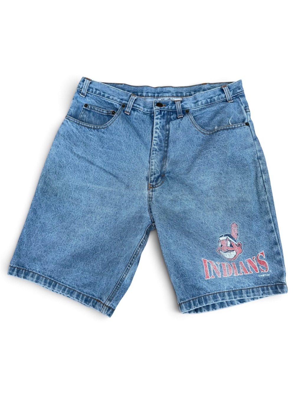 Vintage Cleveland Indians Jean Shorts Chief Wahoo